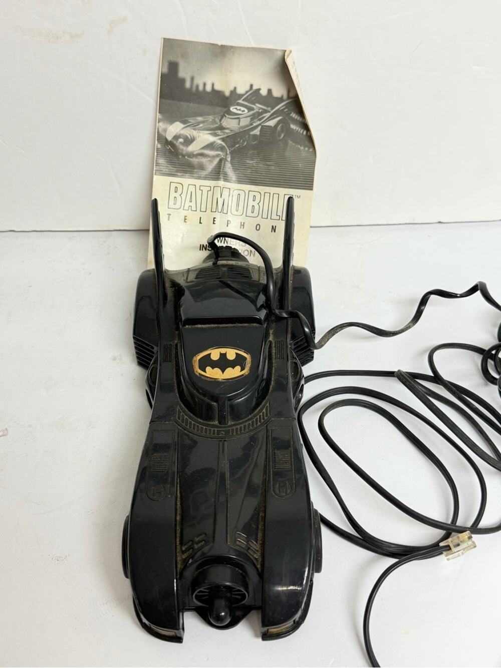 Batman Batmobile 1989 Telephone Collectible Landline UNTESTED 80’s w/ Manual